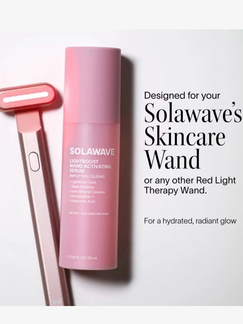 Solawave Lightboost Wand Activating Serum - Pink